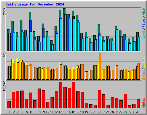 Daily usage for December 2024