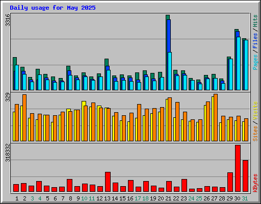 Daily usage for May 2025