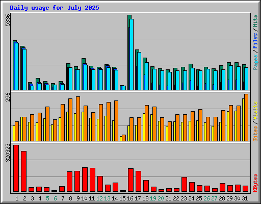 Daily usage for July 2025