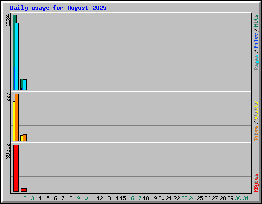 Daily usage for August 2025
