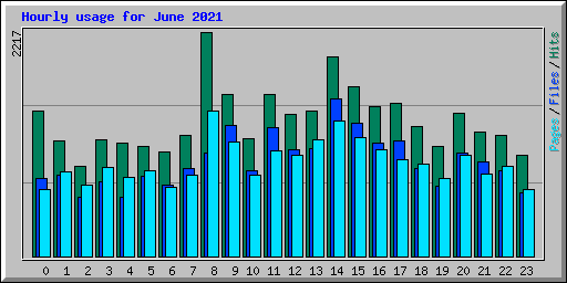 Hourly usage for June 2021