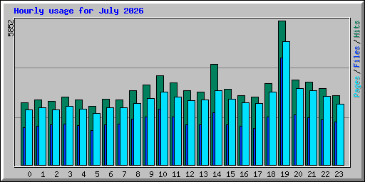 Hourly usage for July 2026